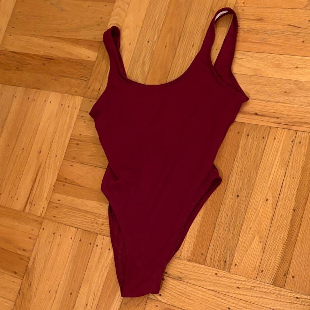 Burgundy One-Piece Swimsuit